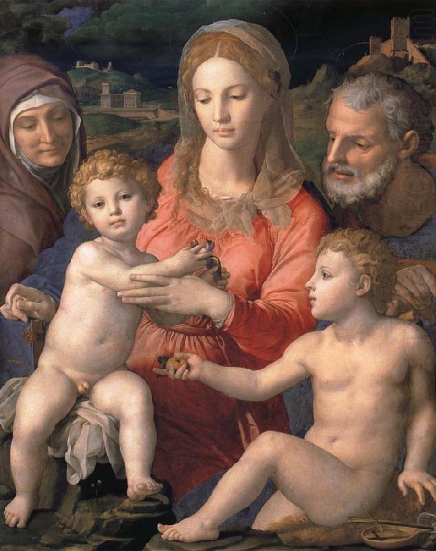 Holy Family with St  Anne and the infant, Agnolo Bronzino